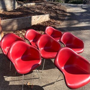 Herman Miller Dax MCM Red Chairs Set (7)